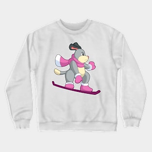 Dog as Snowboarder with Sonowboard Crewneck Sweatshirt